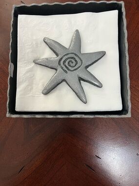 Metal Sun Napkin Holder with Spiral Accent